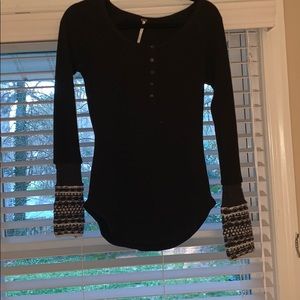 Free People knitted sleeved top